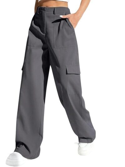 GRECIILOOKS Regular Fit Trousers for Women | Women Trousers | Women's High-Waisted Pant | Women Trousers Pants | Korean Trousers for Women