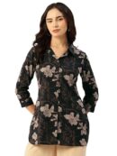 Classic Collared Cotton Shirt with 3/4 Sleeve for a Timeless Casual Look