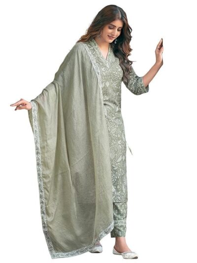 SIRIL Women's Rayon Blend Floral Printed Straight Kurta Pant with Dupatta Set