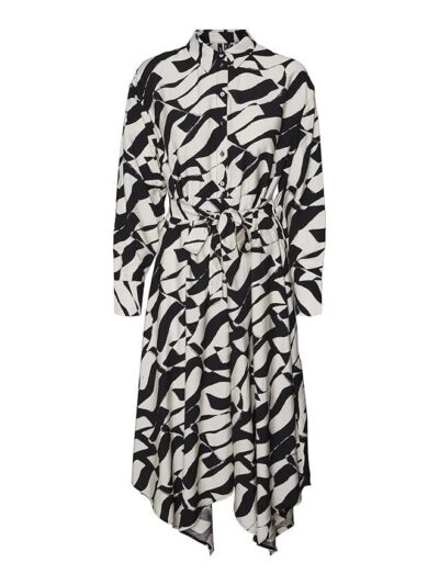 VERO MODA Women's Rayon Fit and Flare Midi Dress
